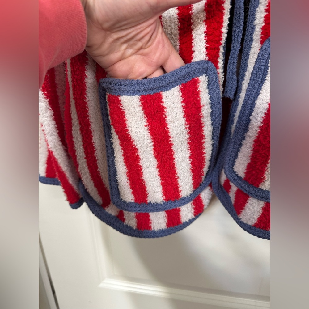 POL Red and White Striped Rose Cardigan - Picture 14 of 15